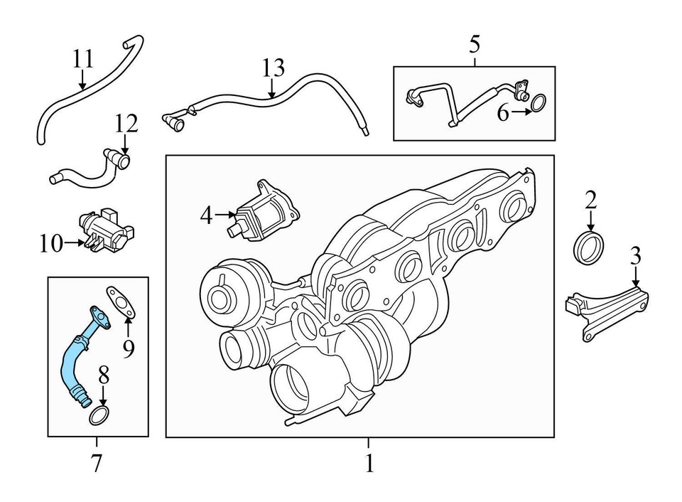 20142016 BMW 428I 2.0L Coolant HOSE / LINE 7624676 eBay