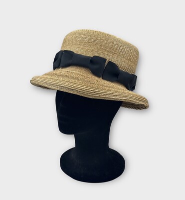 Straw Bucket Hat With A Bow Band Women main image 3