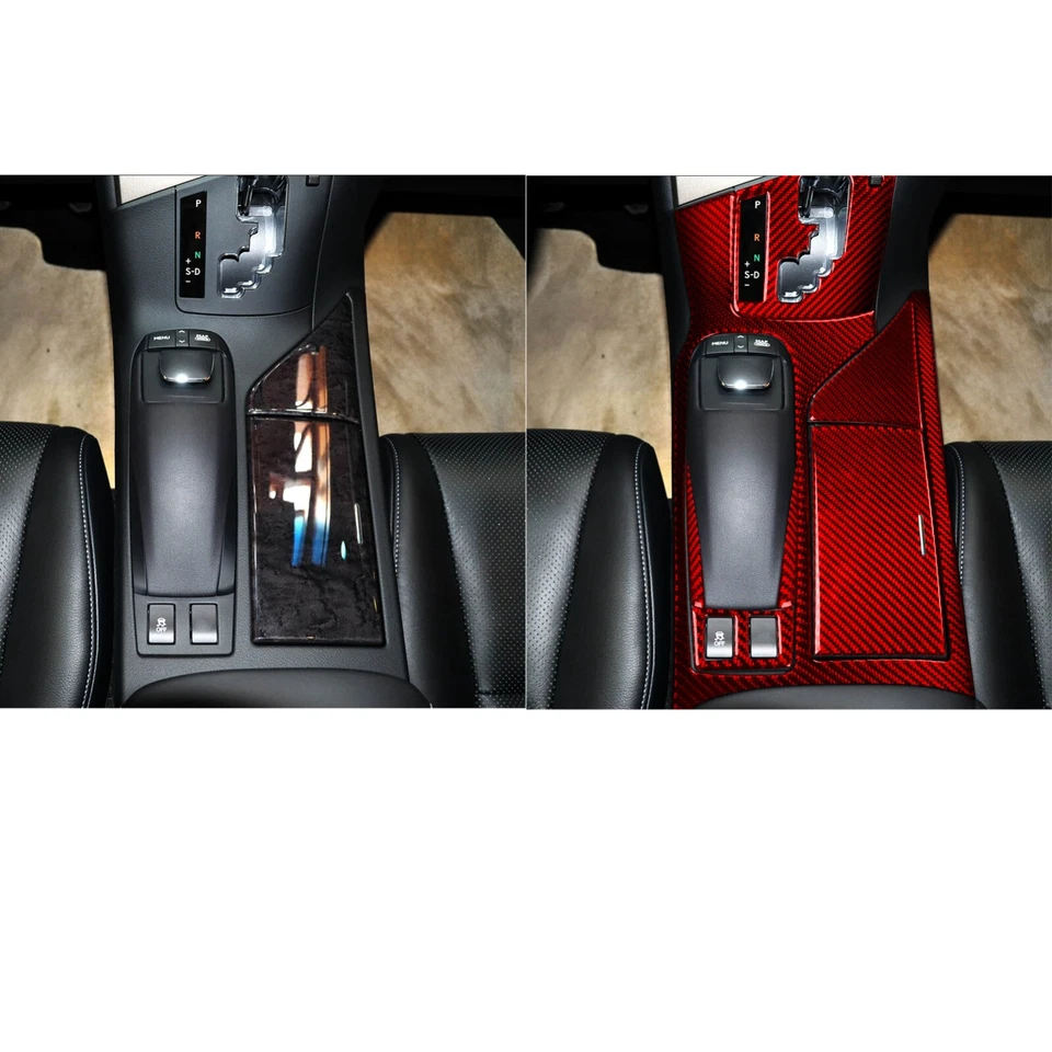 8 peças tampa de painel de câmbio de marchas de fibra de carbono vermelha para Lexus RX RX350 RX450h 2010-2015 - Imagem 4 de 4