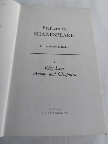 Prefaces to Shakespeare: King Lear and Antony and Cleopatra - Paperback 1970 - Imagen 2 de 9