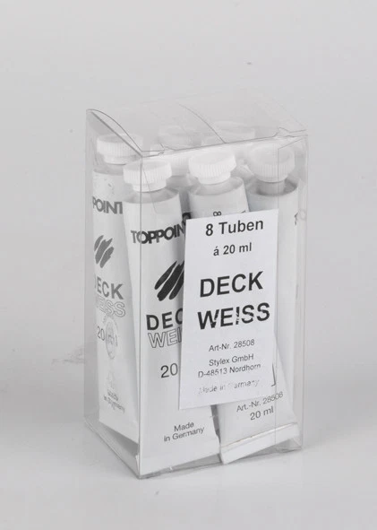 STYLEX SCHREIBWAREN (EUR 56,19 / L) 8 Tuben Deckweiß mit je 20ml