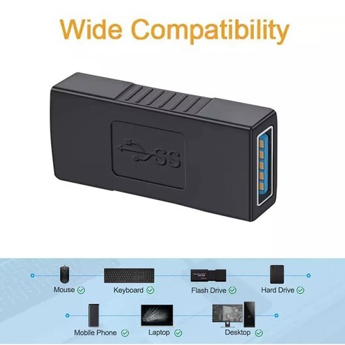 USB 3.0 Adapter Kupplung A Buchse zu Buchse 2 USB Kabel Verbinden Gender Changer - 第 4/14 張圖片