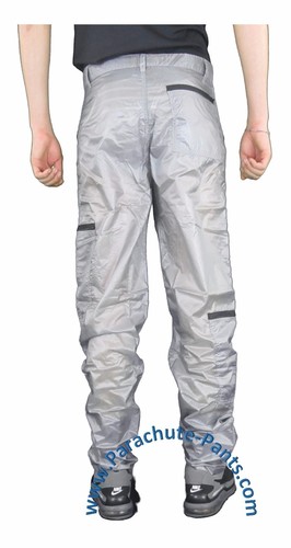 Pantalones de Paracaídas Panno D'Or Nailon Brillante Años 80 Nailon Look Húmedo Parte Inferior Cal Surf NUEVOS - Imagen 25 de 31