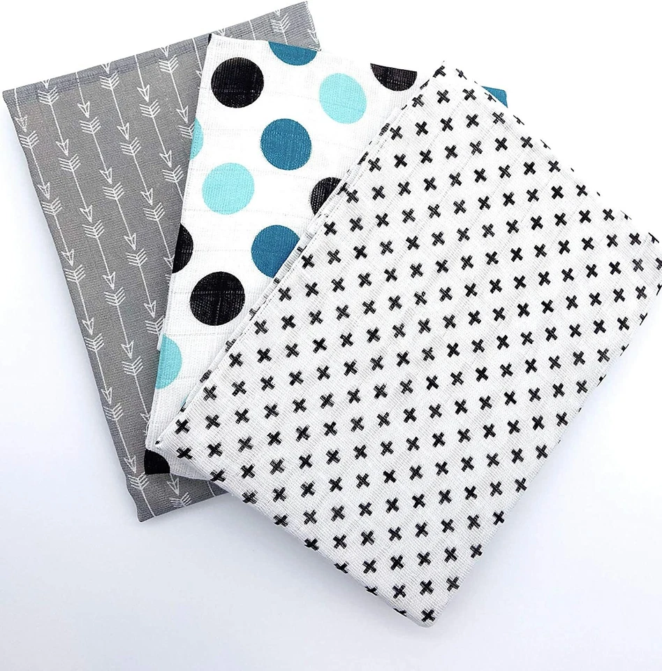 6er Pack - Große 100% Baumwolle Bedruckte Baby Musselin Quadrate - Musselin Tücher, Swaddle - Bild 3 von 4