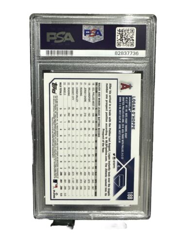 2023 Topps cromo Logan O'Hoppe rosa #188 novato PSA 8 - Imagen 2 de 2