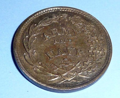 1863 The Flag Of Our Union Army & Navy Patriotic Civil War Token - Picture 2 of 2