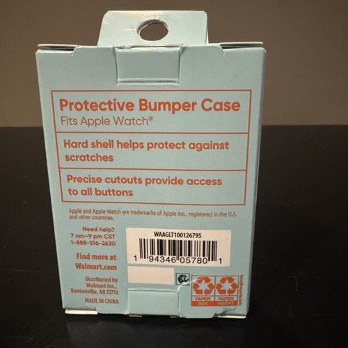 Protect Onn. Coque de protection pare-chocs pour Apple Watch 45 mm - Paillettes argentées - Photo 2 sur 2