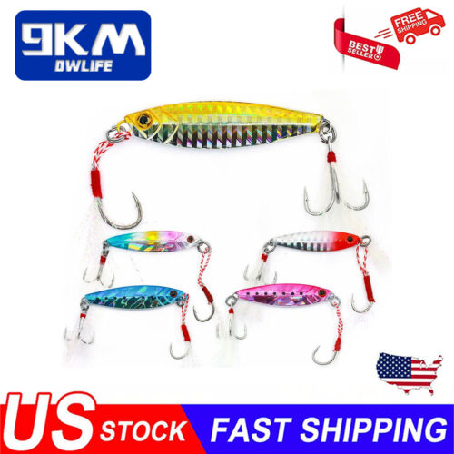 9KM 5PCS Jigging Sink Lure Hard Baits Fishing Lure for Saltwater and Freshwater