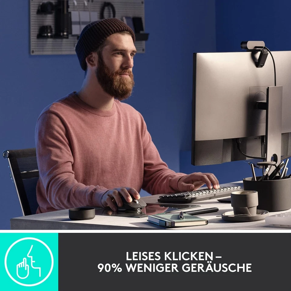 Logitech MX Master 3S kabellose Wireless Mouse 8K DPI Ergonomisch graphite - Bild 2 von 4