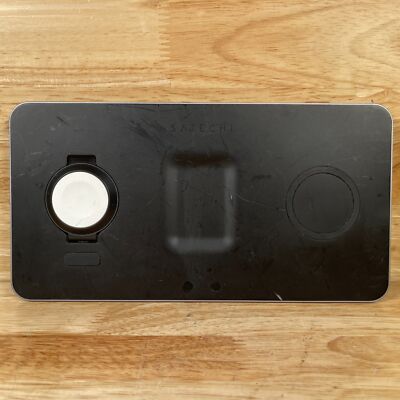 Satechi Black/Gray Portable Cell Phone Wireless Magnetic Charging Pad for Apple