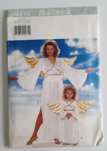 BUTTERICK #4116 MISS & CHILD SIZES XS-S-M-L DRESS ANGEL COSTUME PATTERN UNCUT