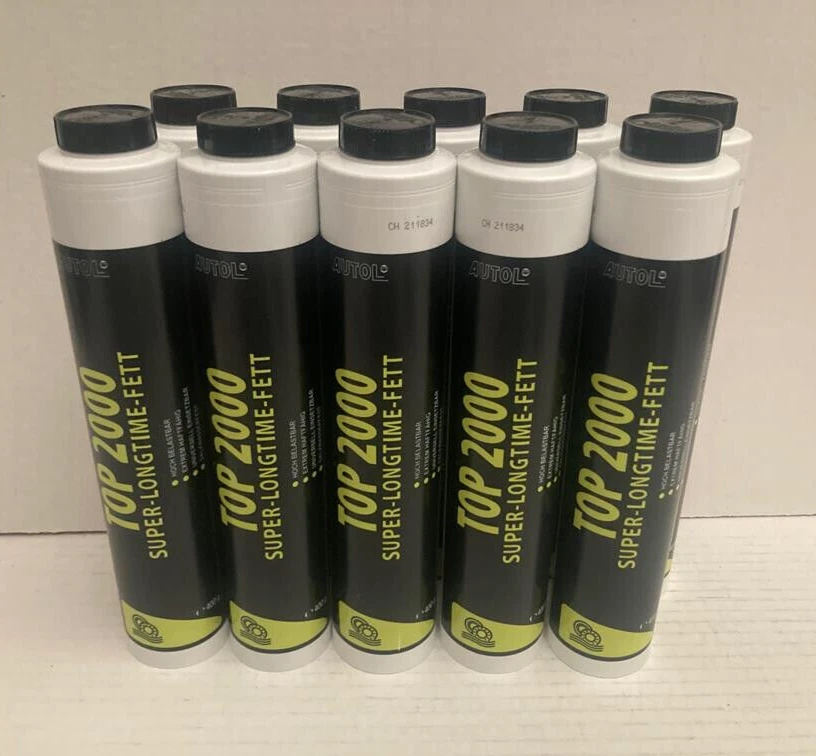 15,98€/l AUTOL TOP 2000 Super Longtime Fett 10 x 400g Lube Shuttle Kartuschen