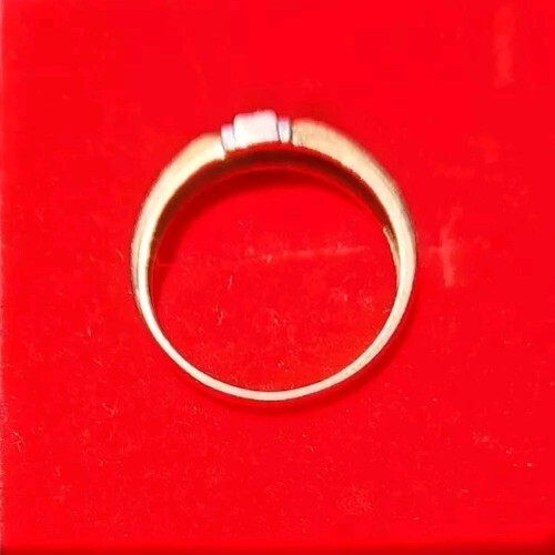 Vintage Women's Diamond Twin Stone 10k Yellow & White Gold Wedding Ring Size 6 - Picture 5 of 7