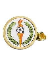Football Victory Torch (C) Gold Plated Domed Lapel Pin Badge in Bag