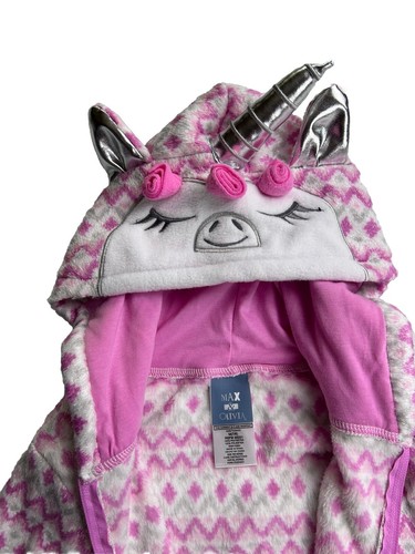 Max & Olivia Holiday Christmas One-Piece Zip Unicorn Pajamas Girls M (7/8) NWT - Picture 5 of 11