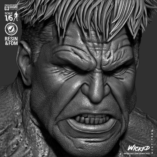 3D Printed Fan Art Red Hulk Sculpture by Wicked - Picture 15 of 24