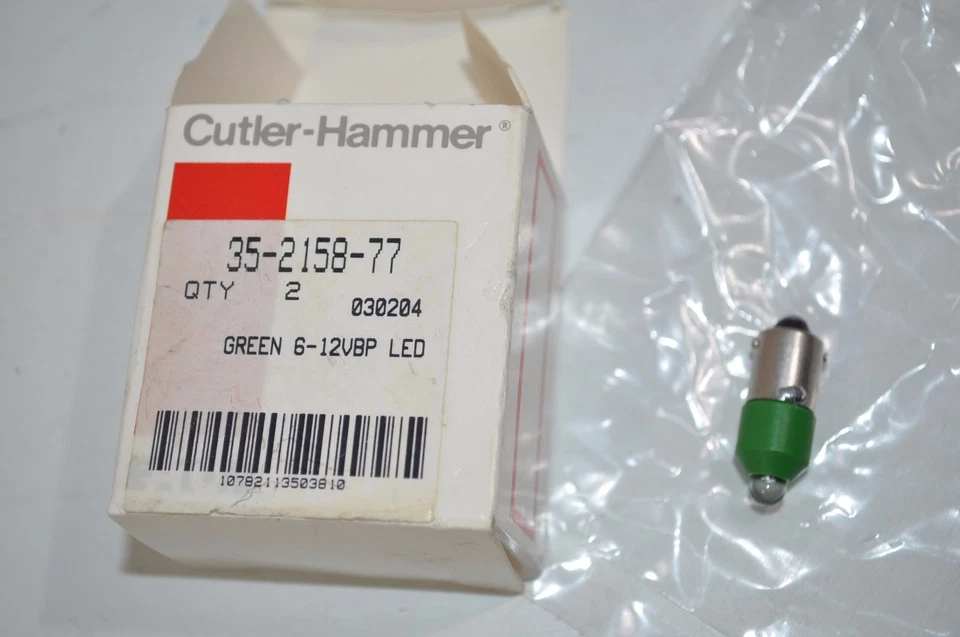 Cutler-Hammer зеленый светодиодный 6 В-12 Вбп деталь # 35-2158-77 - Изображение 2 из 2