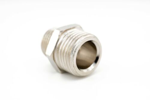 ASTA 3/8" Male x 1/2" Male Hexagon Short Nipple Pipe Connector - Picture 3 of 6