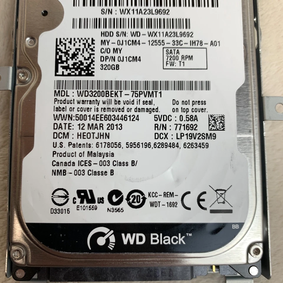 WD BLACK WD3200BEKT 320GB 2.5" 7200 RPM 16MB SATA 6GB/S LAPTOP HARD DRIVE 9CRYX - Image 3 of 4