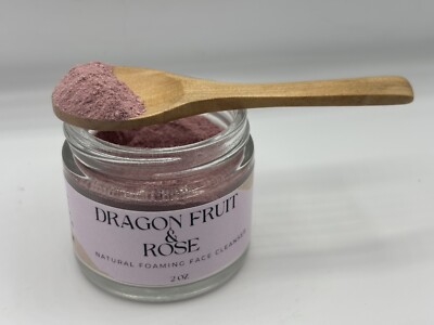 Natural Foaming Face Cleanser, Dragon Fruit & Rose, Handmade, 2oz