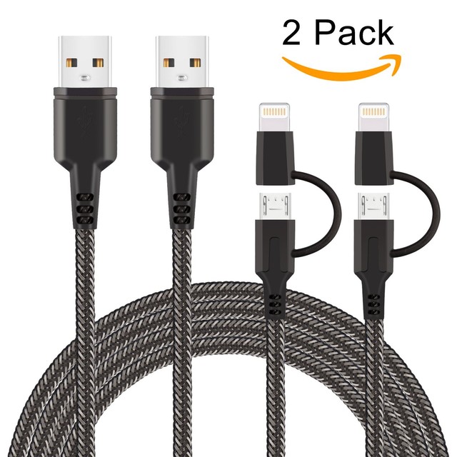 iPhone and Android Charger Multiple USB Charger Cable Certified, 2 in 1