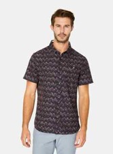 NWT 79 Men's 7 Diamonds FrameWork Stretch Print Short Sleeve shirt sz M