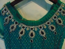 Formal Green Studded and Gem Gown