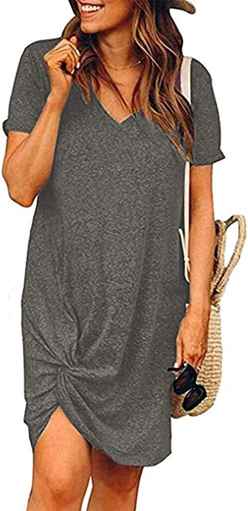 T shirt cheap dress with knot
