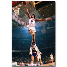 74510 Julius Erving DR J Dunk Basketball Vintage Wall Print Poster US