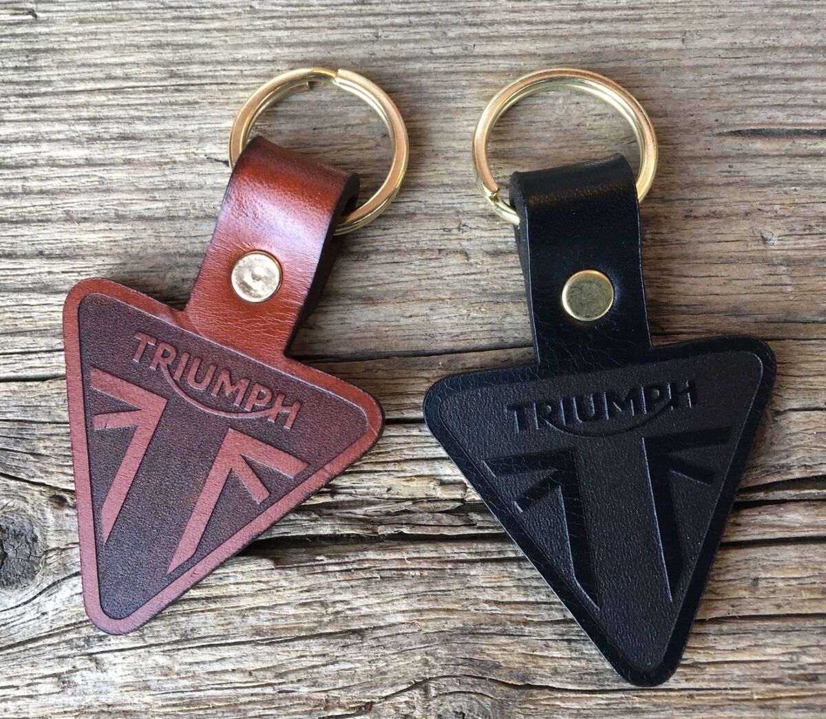 Leather Triumph Motorcycle Keyring (Triangular) | eBay Leather Triumph Motorcycle Keyring (Triangular) | eBay