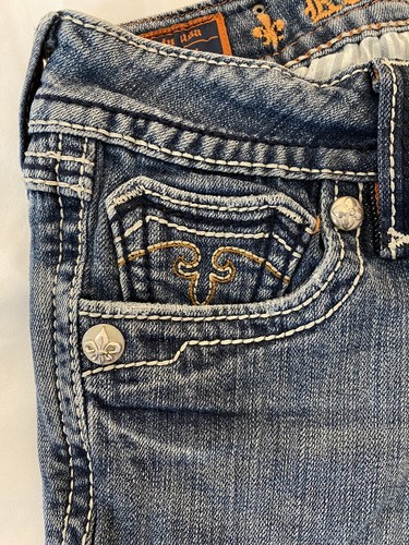 Rock Revival Jeans Donna 28 30x32 Debbie Stivaletto Taglio Elasticizzato Blu *Note* Cowgirl - Foto 9 di 23