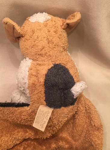 JAAG Security Blanket BROWN Tan Puppy Dog Stuffed Baby Lovey Plush Wrap N Nap - Picture 2 of 3