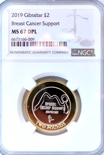 2019 £2 Breast Cancer Appeal Gibraltar MS67 DPL NGC