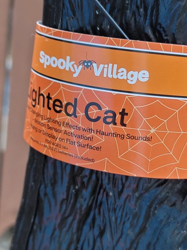 Spooky Village Halloween Blow Mold Lighted LED Cat Color Changing Face VIDEO 24" - Picture 8 of 8