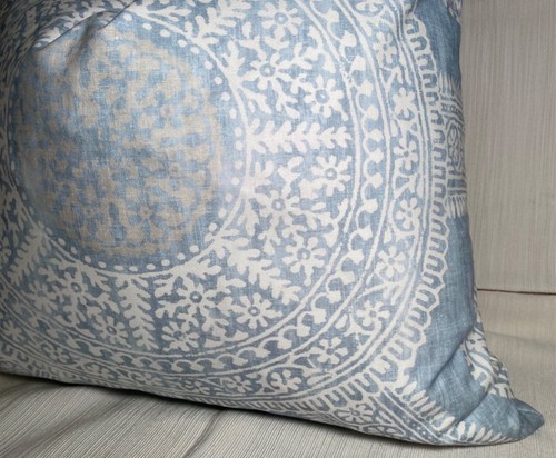 16”sq THIBAUT F910638 STONINGTON Spa Blue Cotton Fabric Custom Pillow Cover - Picture 11 of 12