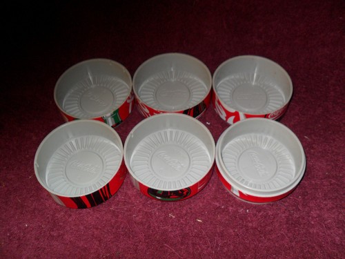 SET of SIX (6) COCA-COLA "Collectible" PLASTIC "COASTERS" Inside "PLASTIC CAN" - Picture 2 of 2