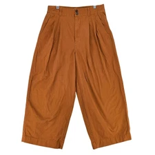 Madewell Women 8 Pleated Wide Leg Cropped Pants Acorn Orange High Rise Trouser