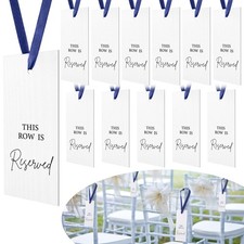 12 PCS Navy Blue Paper Reserved Chair Sign Hanging Wedding Seating Bulk Event