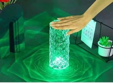 16 color LED Crystal Table Lamp Diamond Rose Night Light Touch W/ Remote Contrl