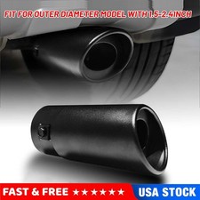 Black Car Stainless Steel Rear Exhaust Pipe Tail Muffler Tip Round Accessories Black Car Stainless Steel Rear Exhaust Pipe Tail Muffler Tip Round Accessories