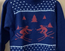 Polo Ralph Lauren Ski Hand Knit Sweater Size M Vintage