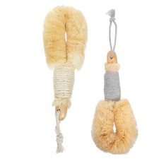 2 Pcs Shower Bathing Brush Exfoliating Back Scrubber with Handles for