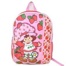 Strawberry Short 16" Pink Nylon School Backpack 16" Bookbag for Girls, with a