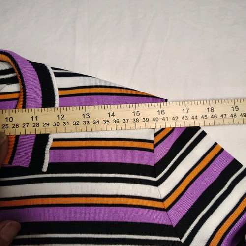 Misook Acrylic Black Orange White Purple Front Zipped "Tia" Jacket Size L - Picture 6 of 7