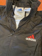 Adidas Vintage Herren Regenjacke Glanz Nylon Gr. L 90s schwarz Jacke 90