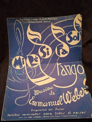 Mi Re Si Fa Sol Tango Weber Sheet Music