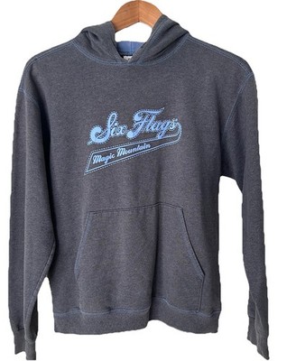 Six Flags Magic Mountain Vintage Hoodie Grey Medium Amusement Park Made In USA