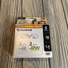 Fujifilm Mini DVD-R 3PCS/DVD-RW 2PCS Jewel Case Camcorder (5 Discs)