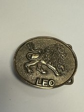 Leo Lion Horoscope Zodiac Star Sign Astrology 1978 Solid Brass Belt Buckle