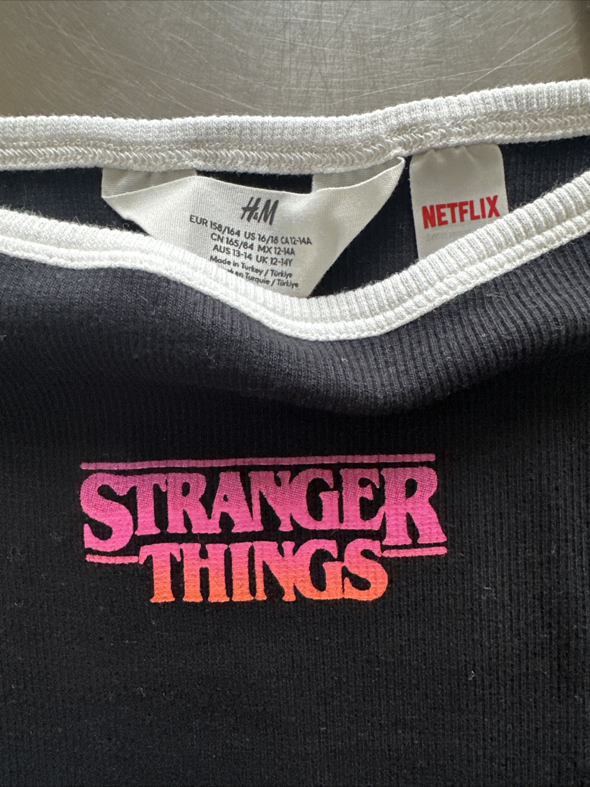 H&M Stranger Things Girls Dress Size 16 Black thumbnail 2